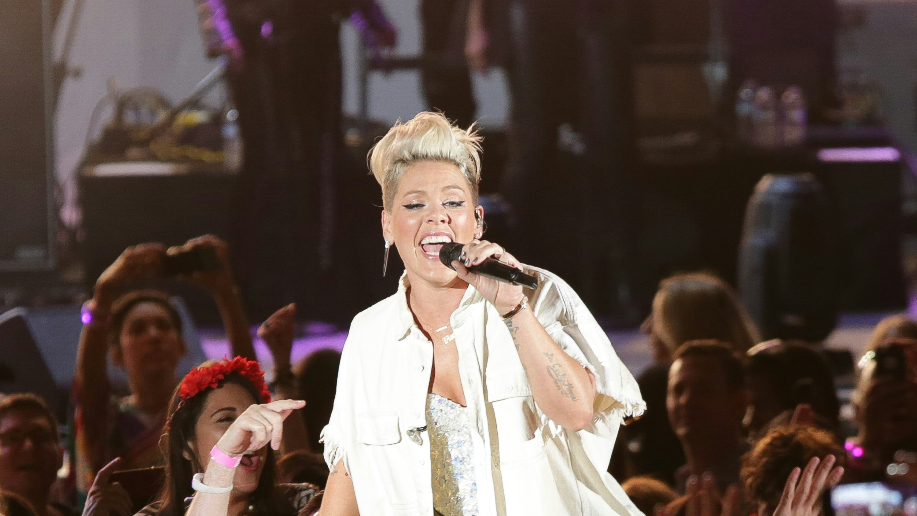 P!nk updates fans in first message since being hospitalised ...