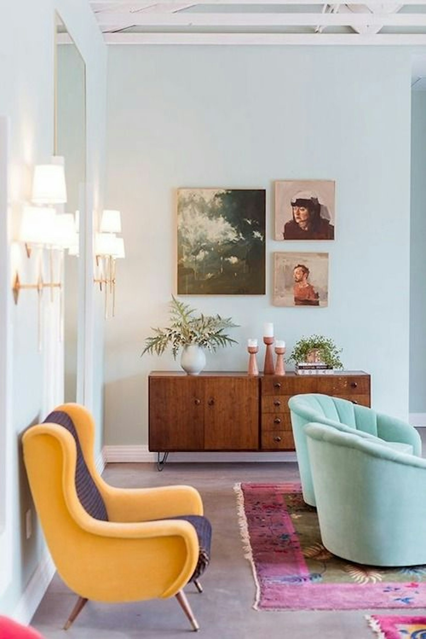 pastel living room interiors inspiration