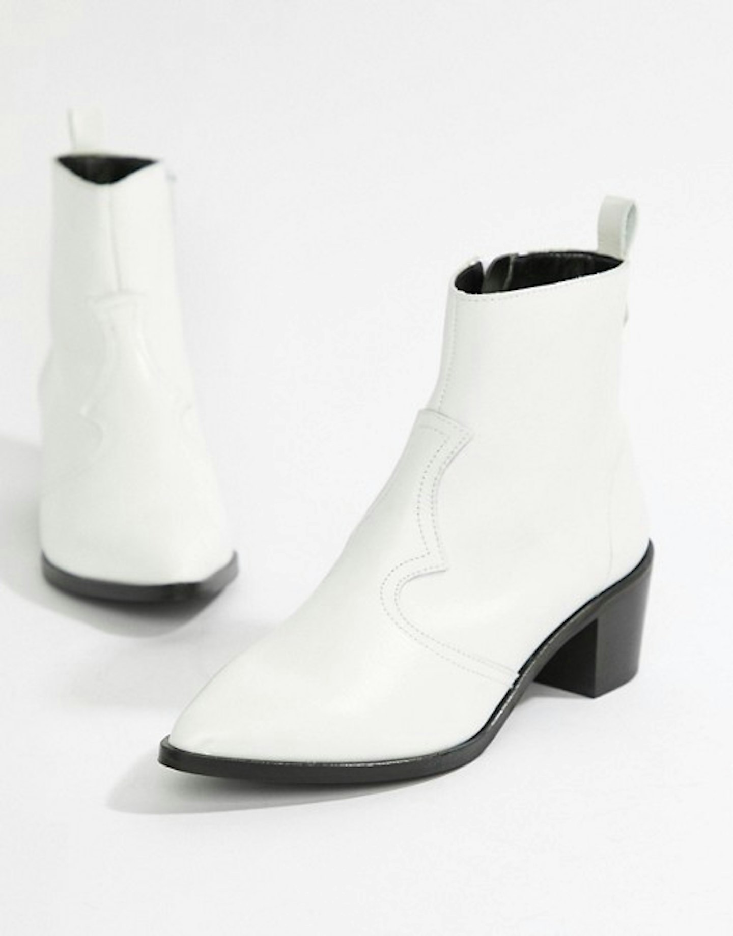 white ankle boots