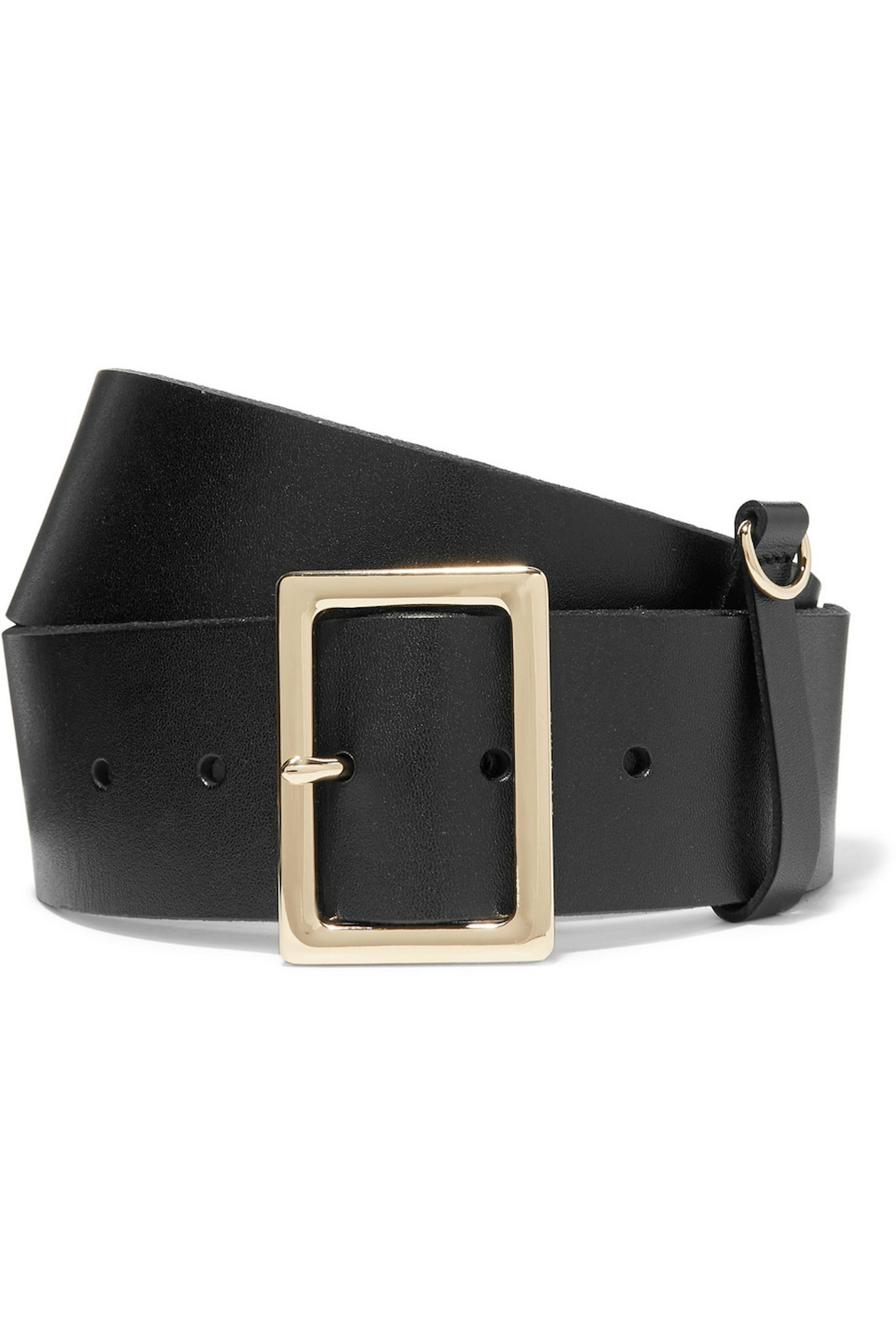black leather frame belt