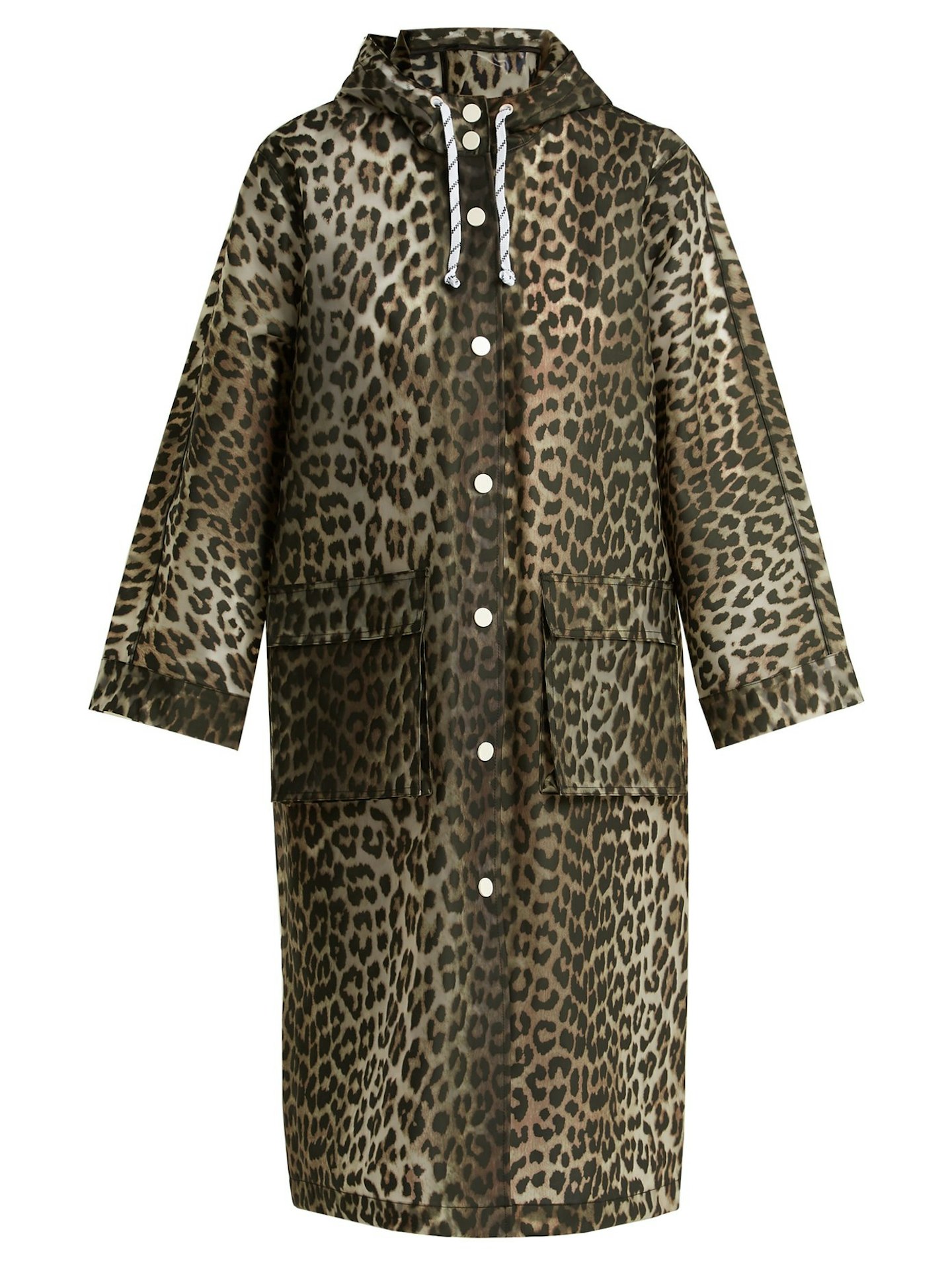 AW19 coats leopard print rain coat mac ganni