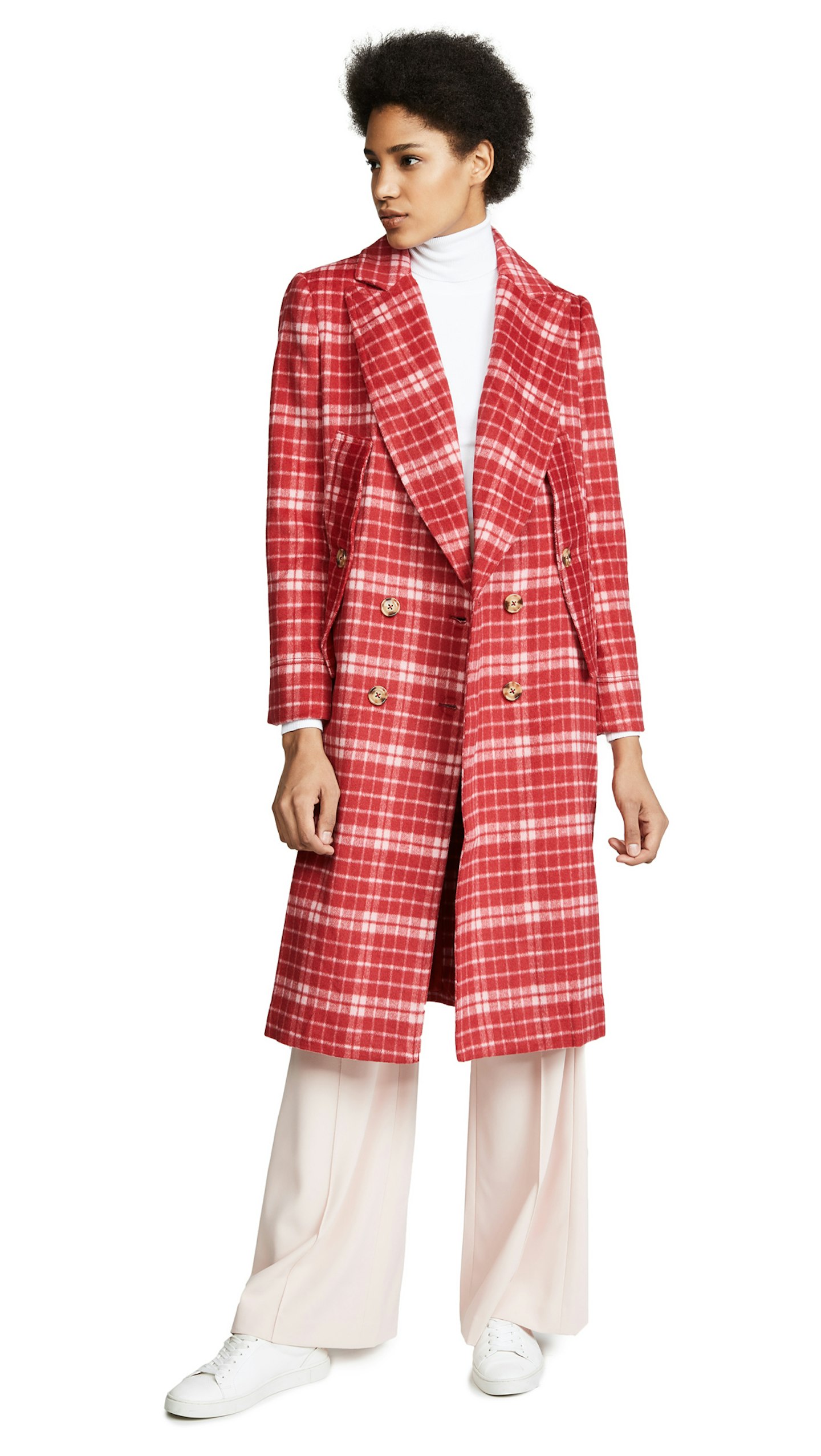 AW19 coats cmeo collective tartan red coat