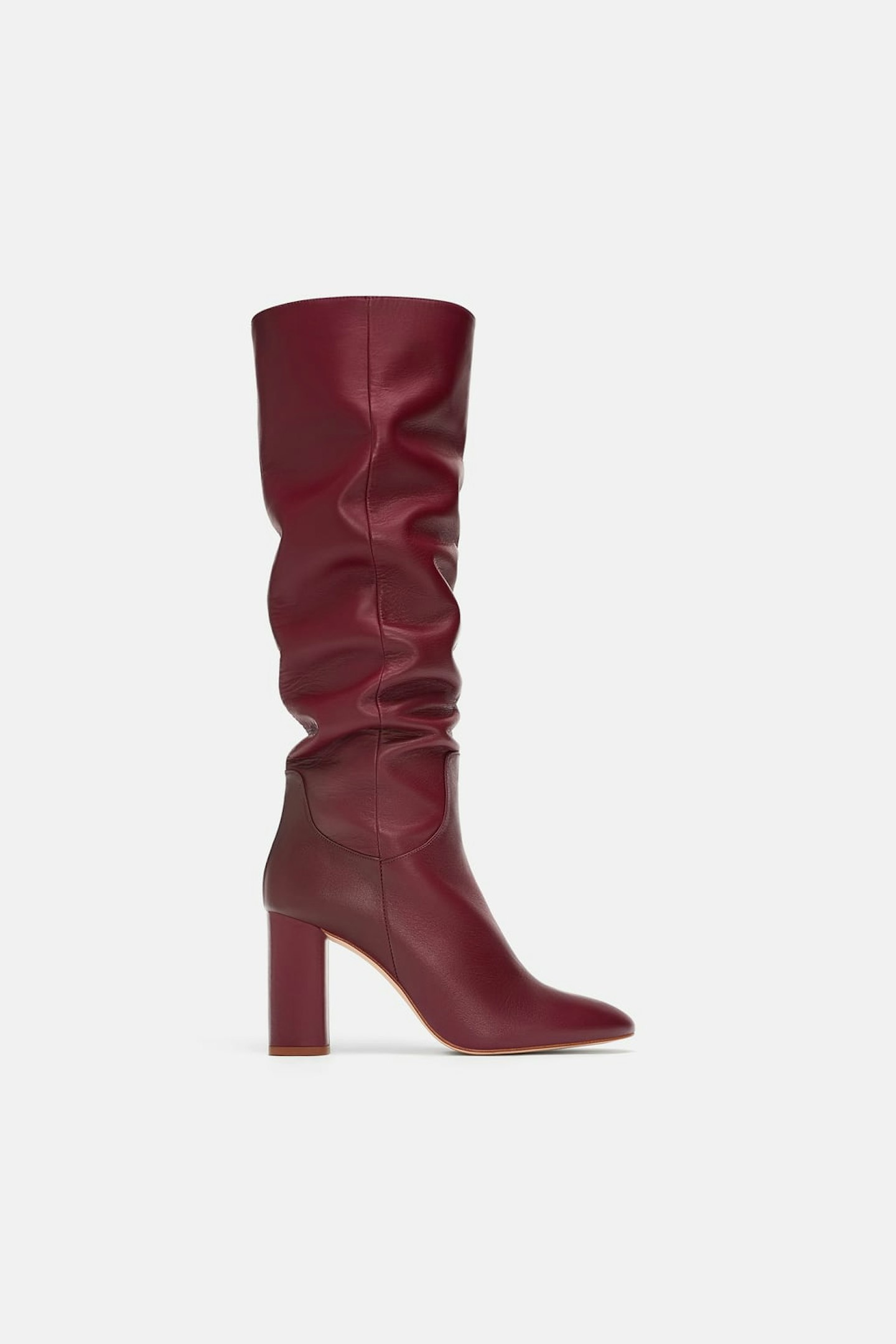 zara High-Heel Leather Boots