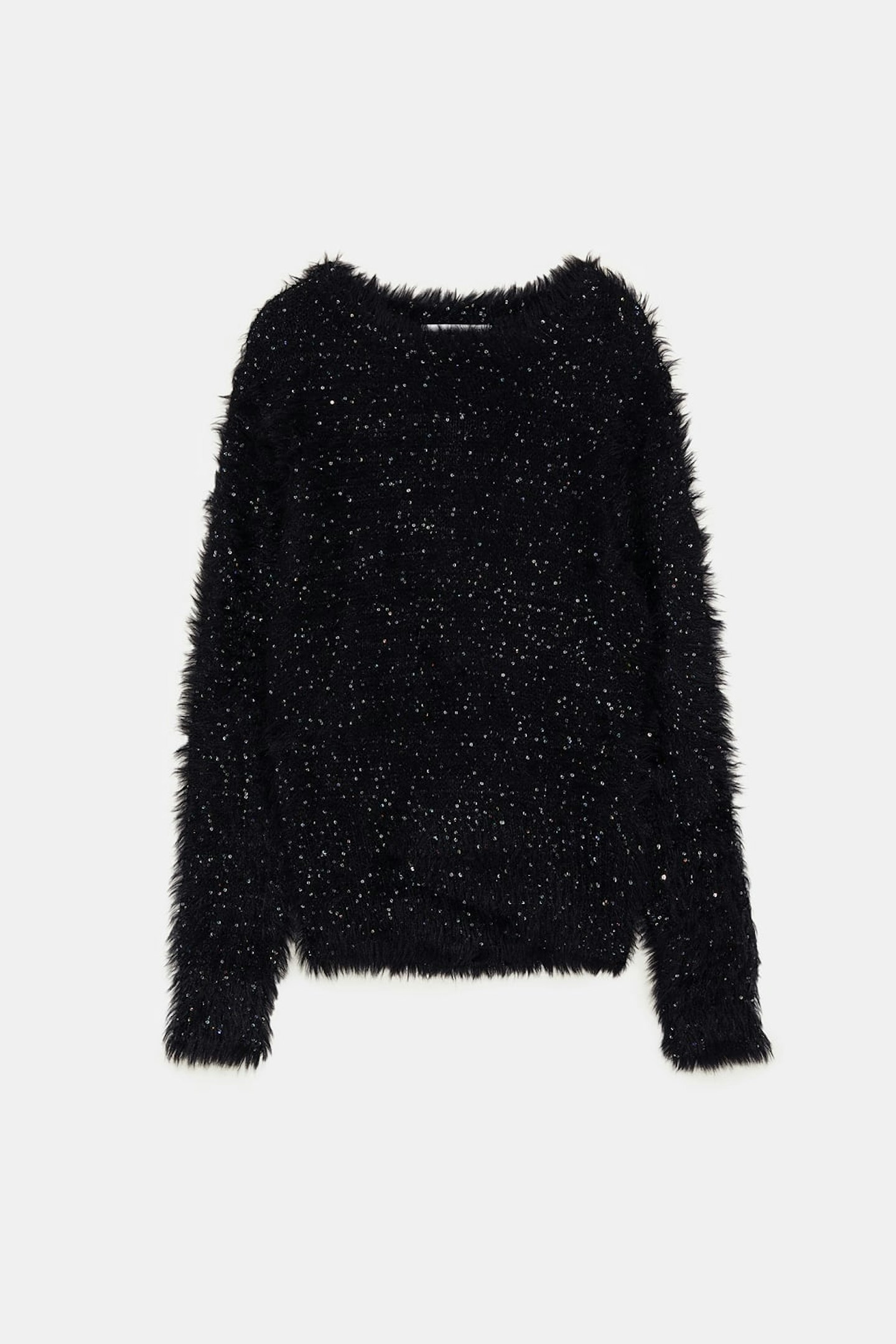 zara Textured Sweater With Sequins