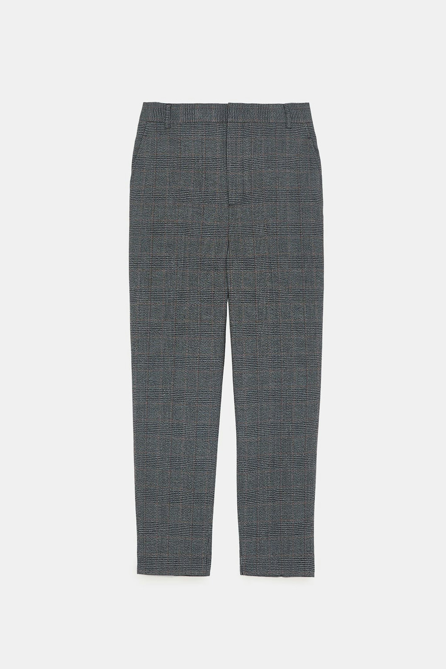 zara check trousers