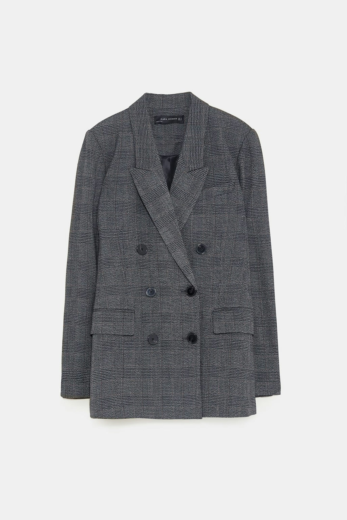 zara check blazer