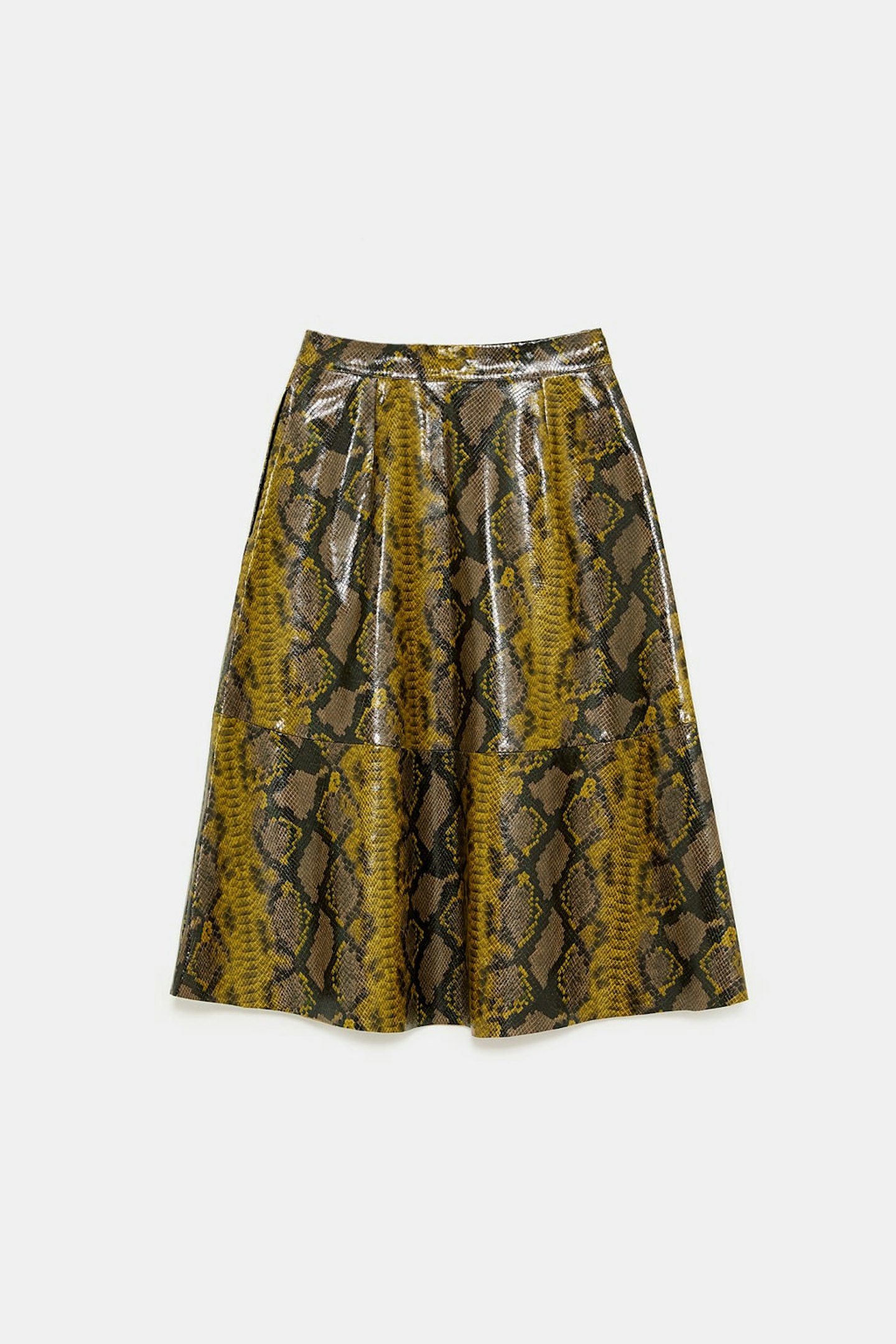 zara shiny snakeskin skirt