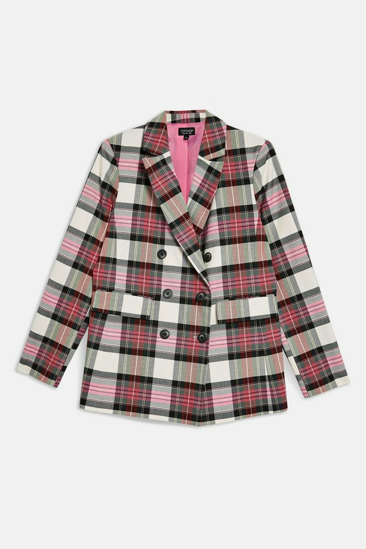 Topshop, Pink Tartan Jacket