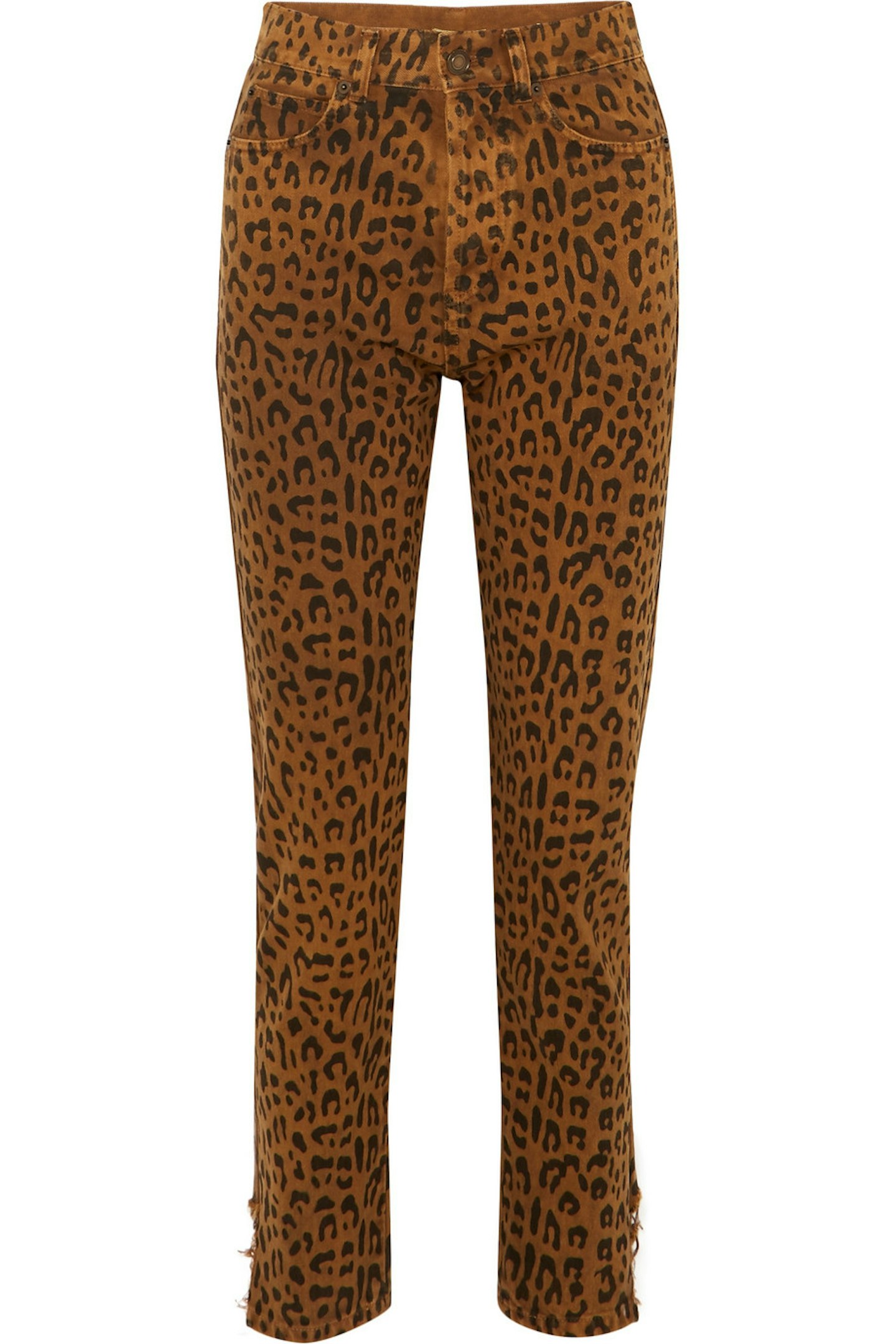 Saint Laurent, Leopard-Print High-Rise Slim-Leg Jeans