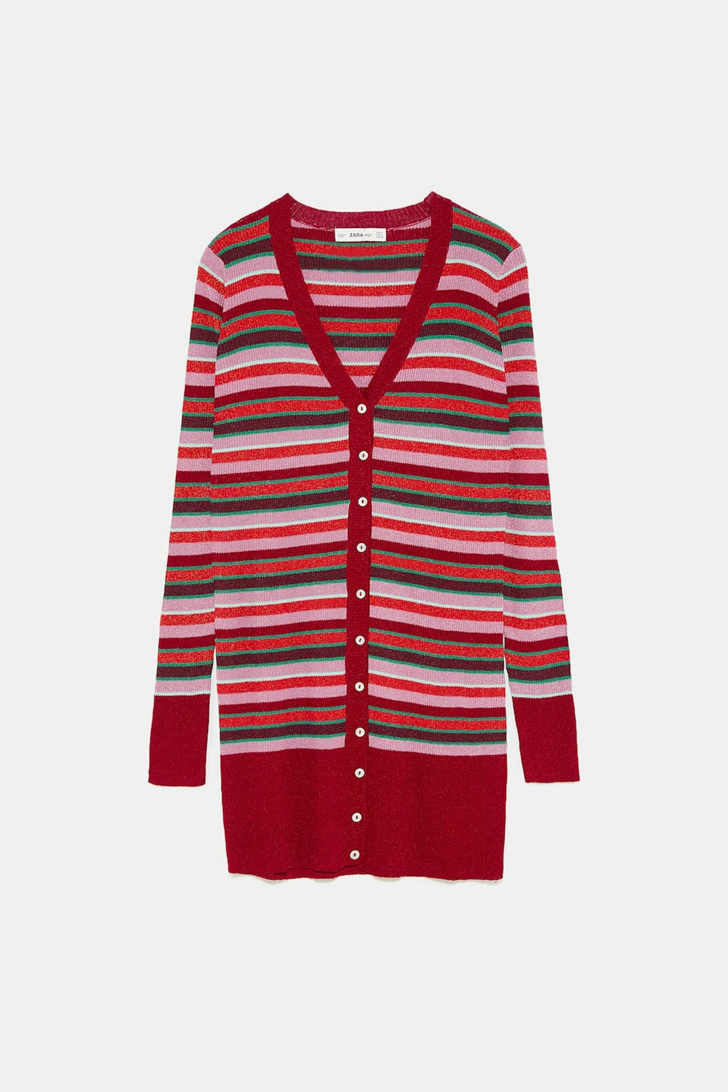 Zara, Striped Shimmer Thread Cardigan, £49.99
