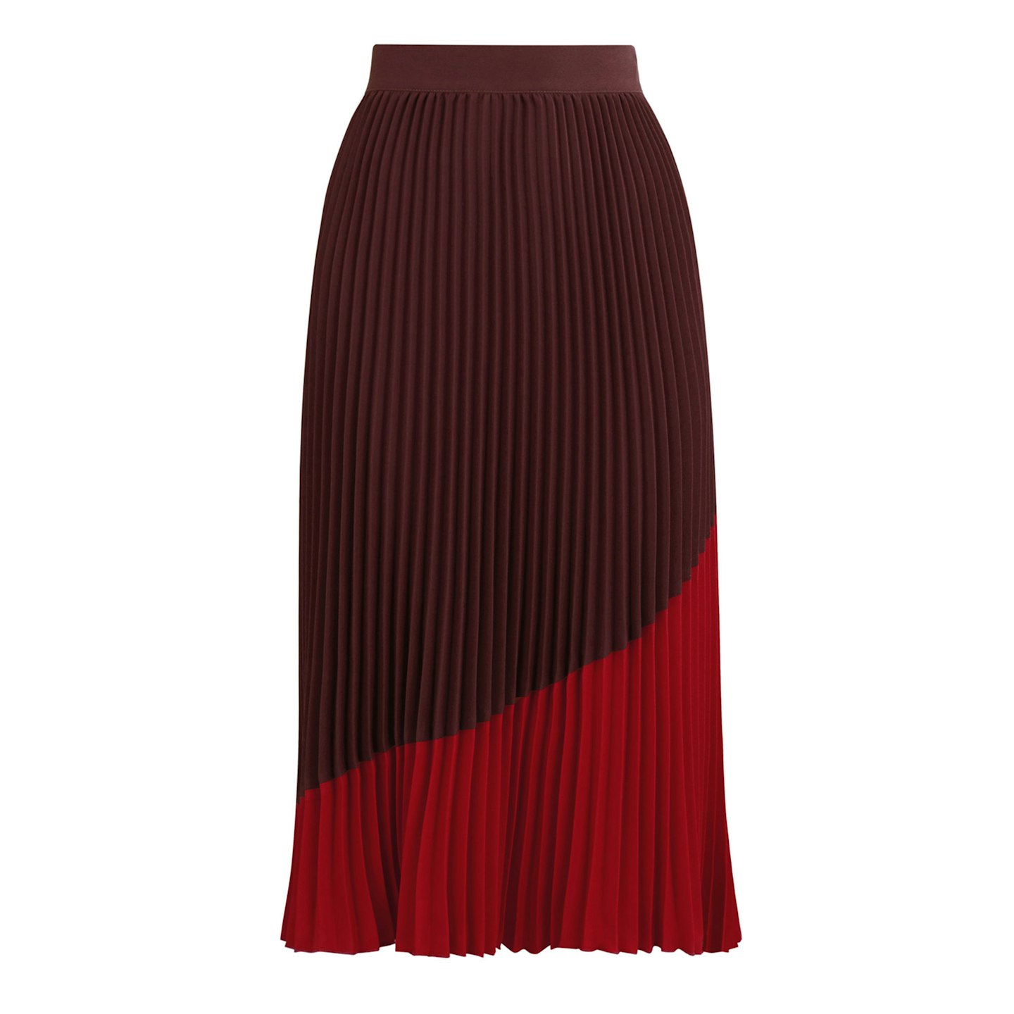 Warehouse, Ruby Colour Block Midi Skirt, £49