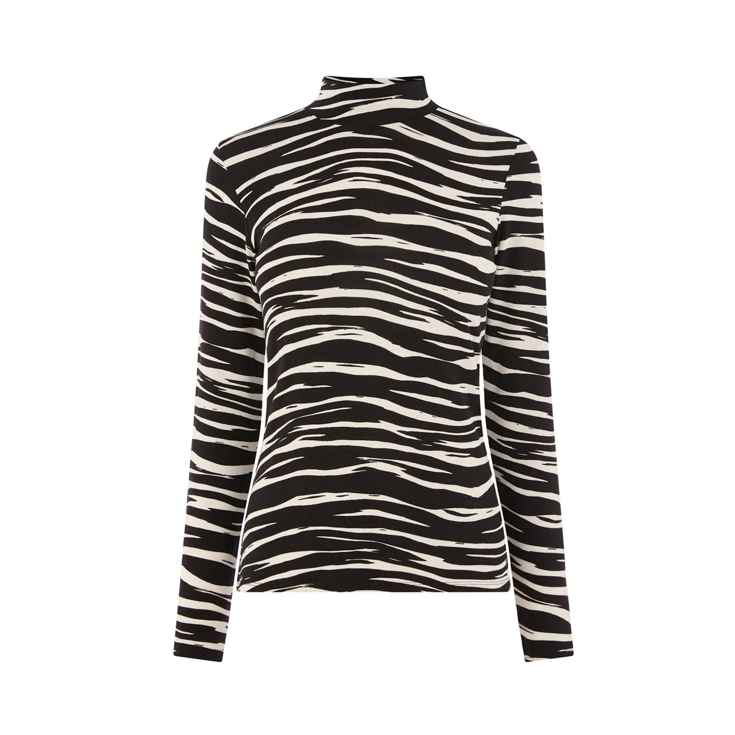 Warehouse, Zebra Print Polo Neck Top, £26