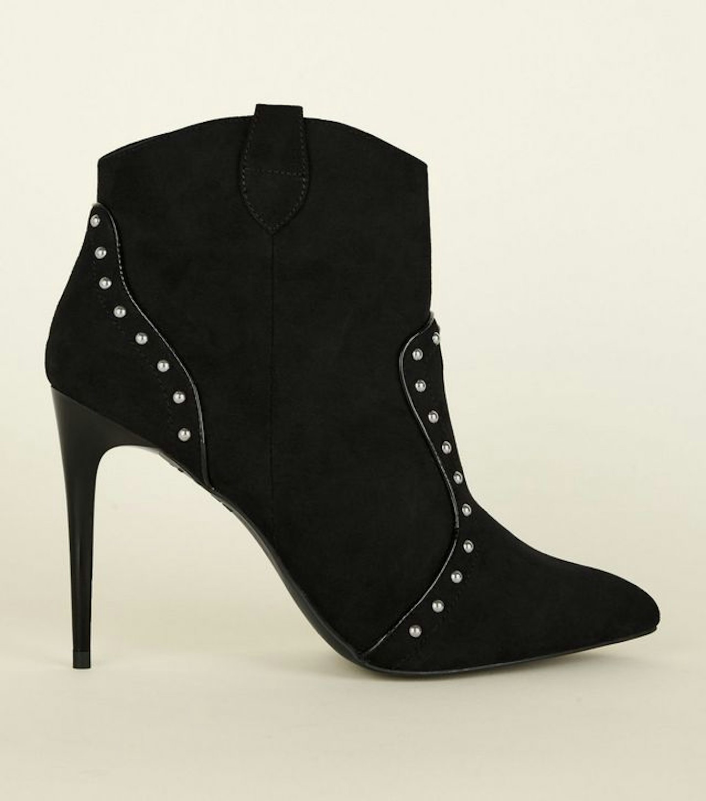 New Look, Black Studded Stiletto Ankle Boots, £34.99