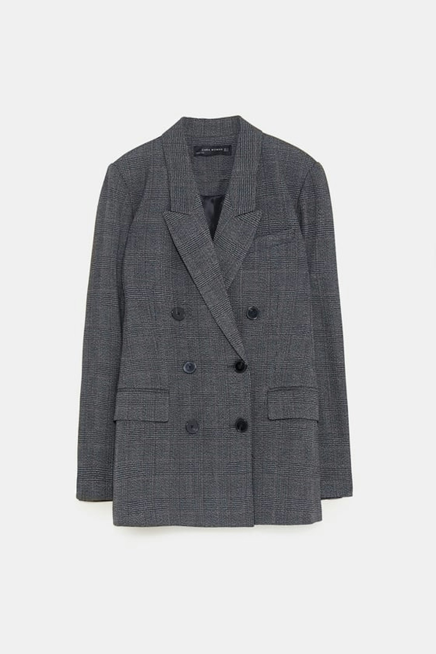 Zara, Check Double Breasted Blazer, £69.99