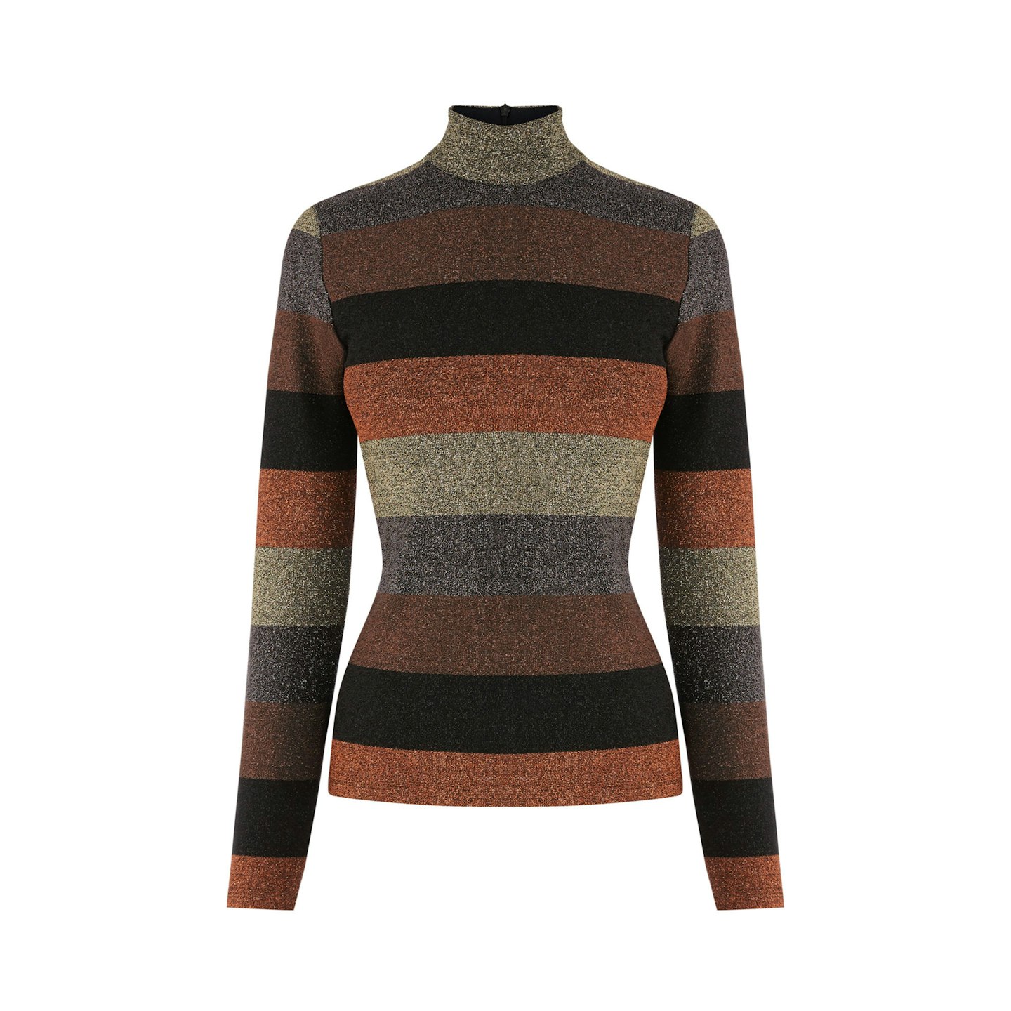 Warehouse, Stripe Sparkle Polo Neck, £32