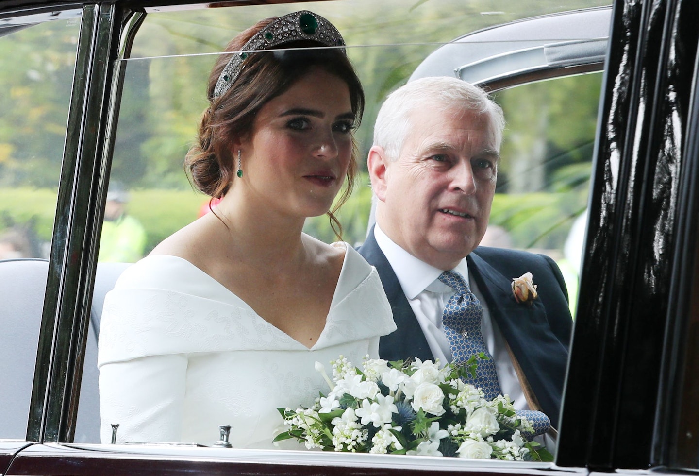 princess eugenie arrives at royal wedding