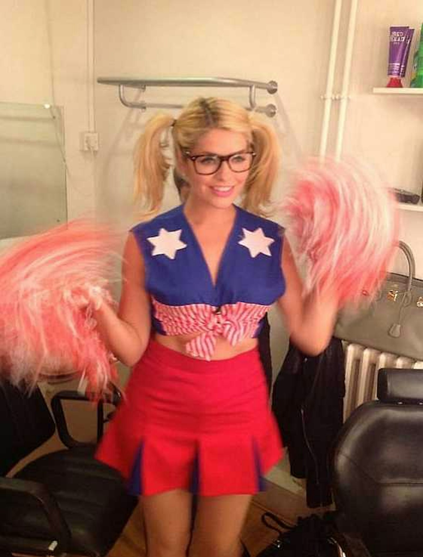 Holly Willougby as a cheerleader