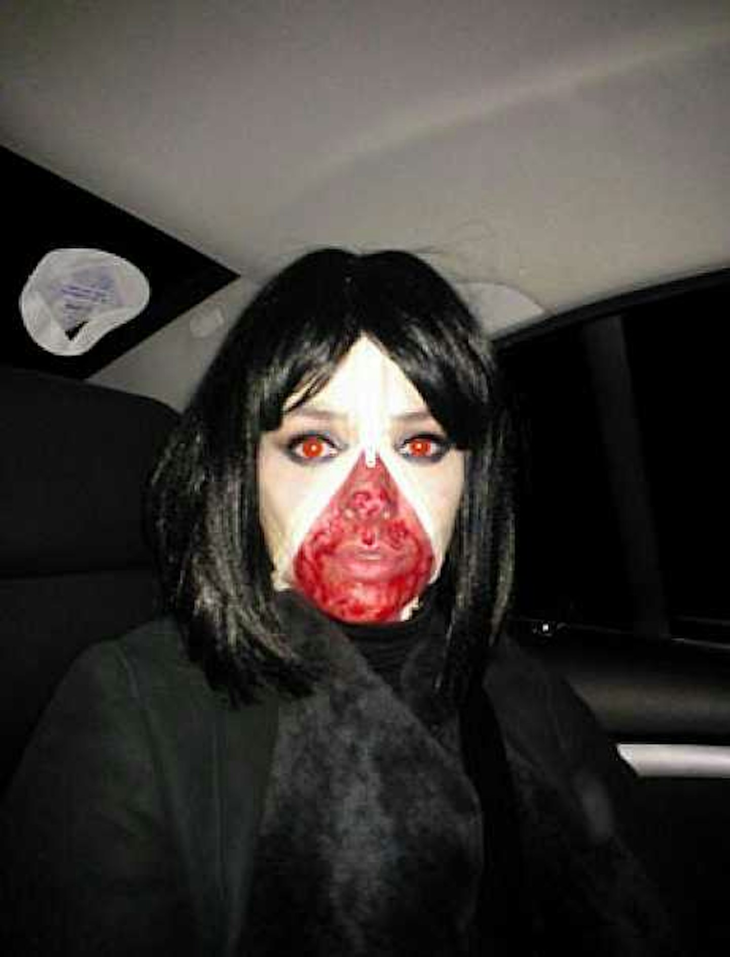 Holly Willougby with an unzipped face