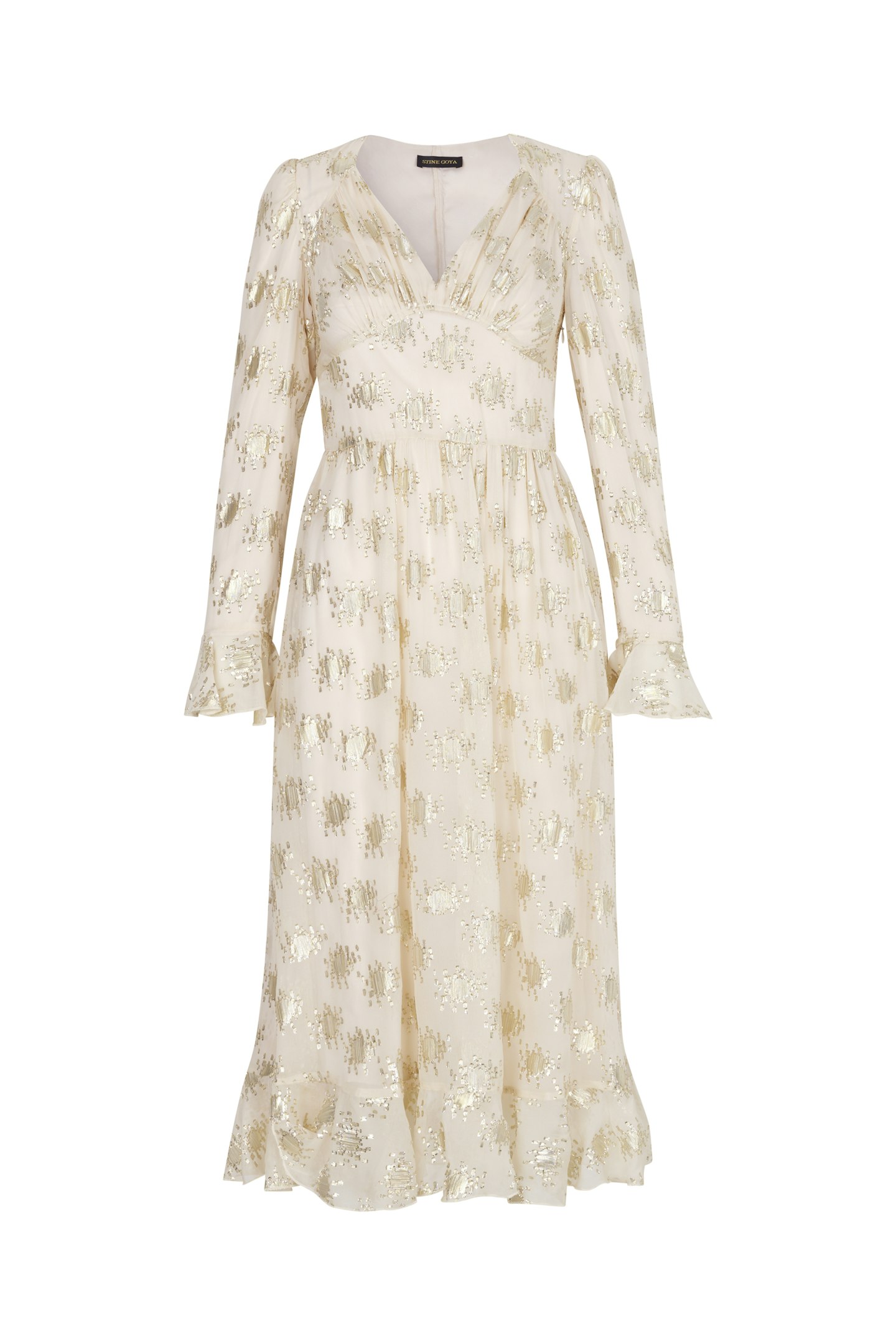 Stine Goya, William Metallic Fil Coupe Silk-Blend Midi Dress, £480, Net-A-Porter