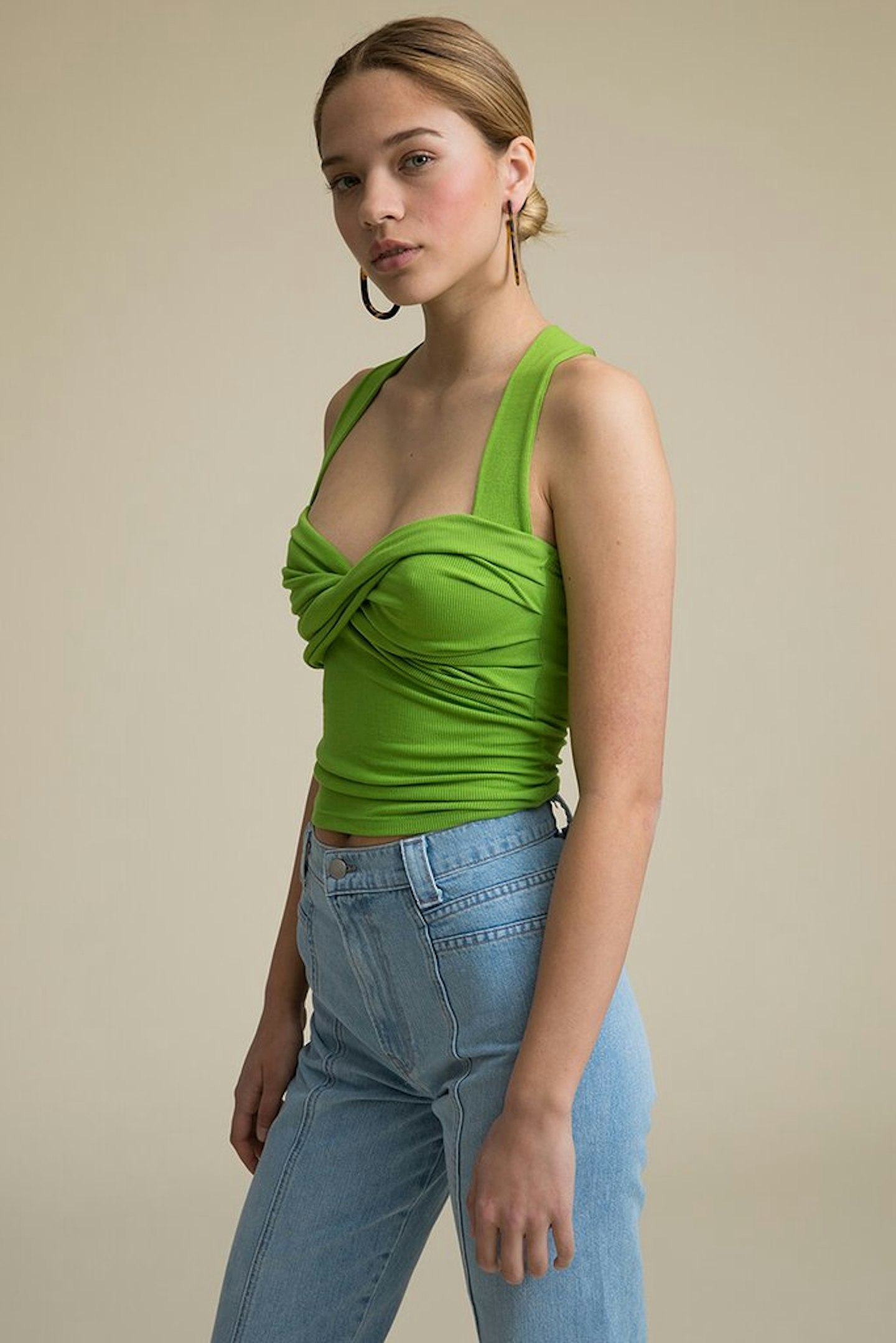 The Line By K, Izy Top Apple Green, £69