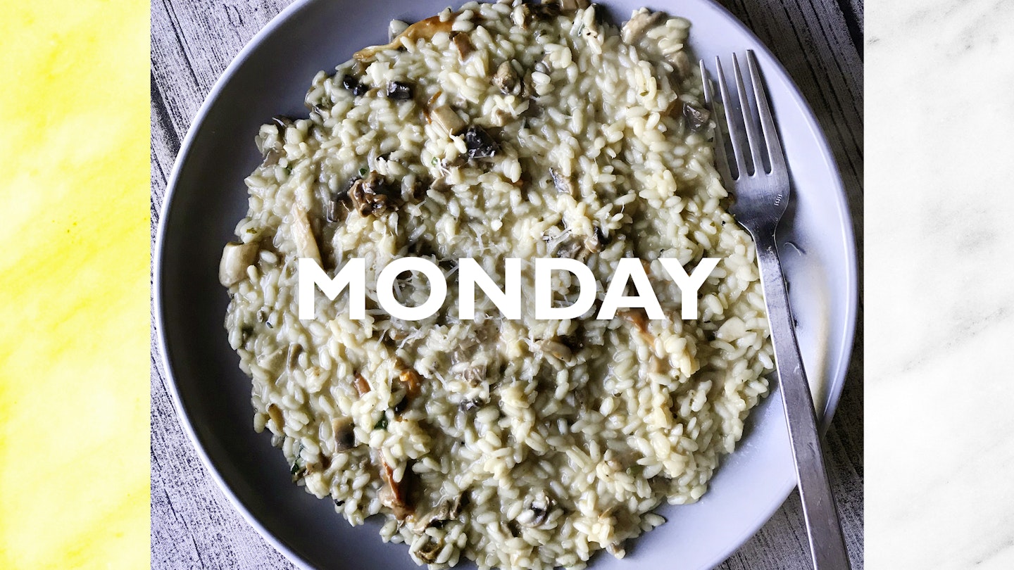 Monday – Truffled mushroom risotto, 35-40 mins