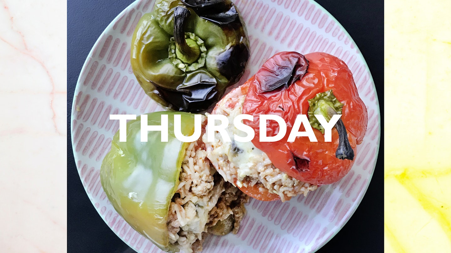 Thursday – Stuffed peppers, 25 mins