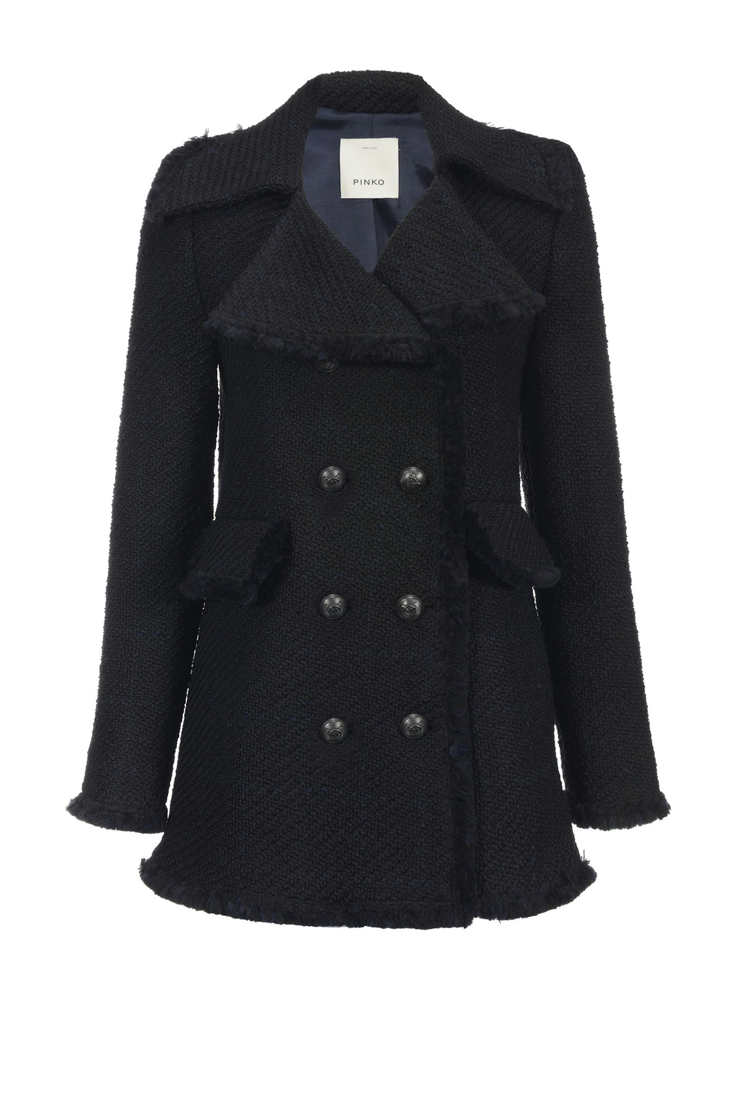 Pinko, Tweed Coat With Frayed Edges, £485