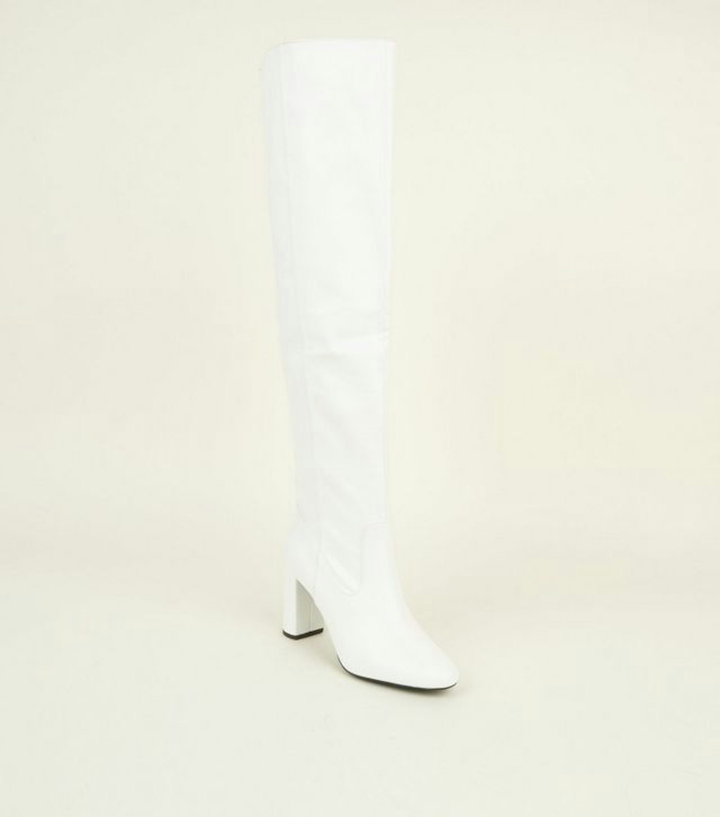 New Look, White Slouch Heeled Boots, £39.99
