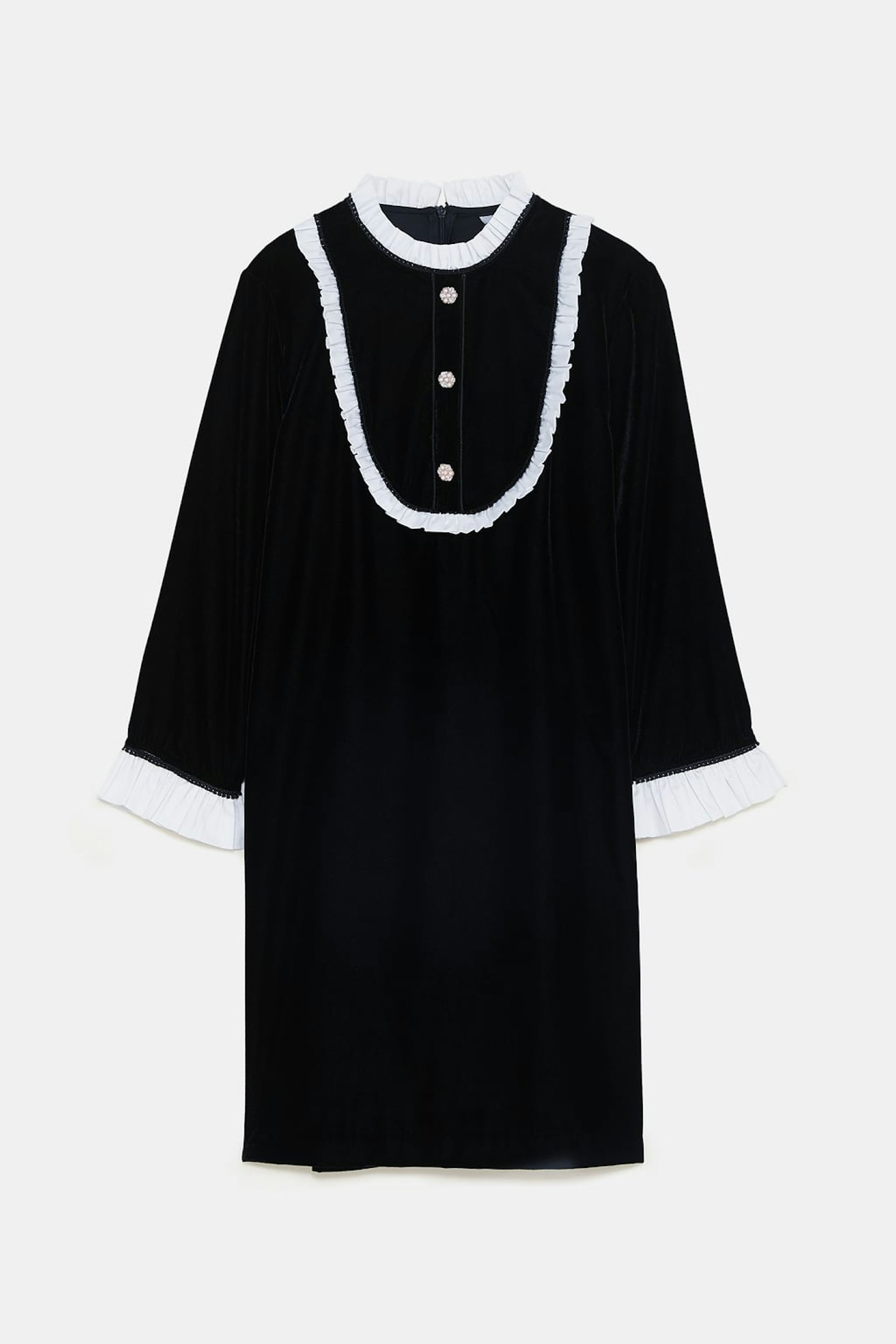 Zara, Contrast Velvet Dress, £39.99