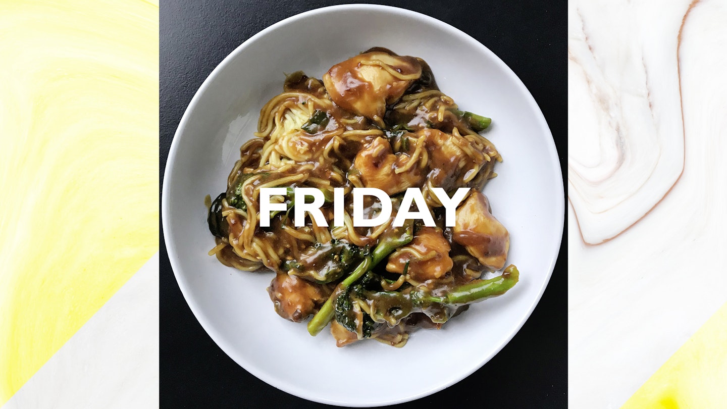  Orange Chicken Noodles, 20 mins