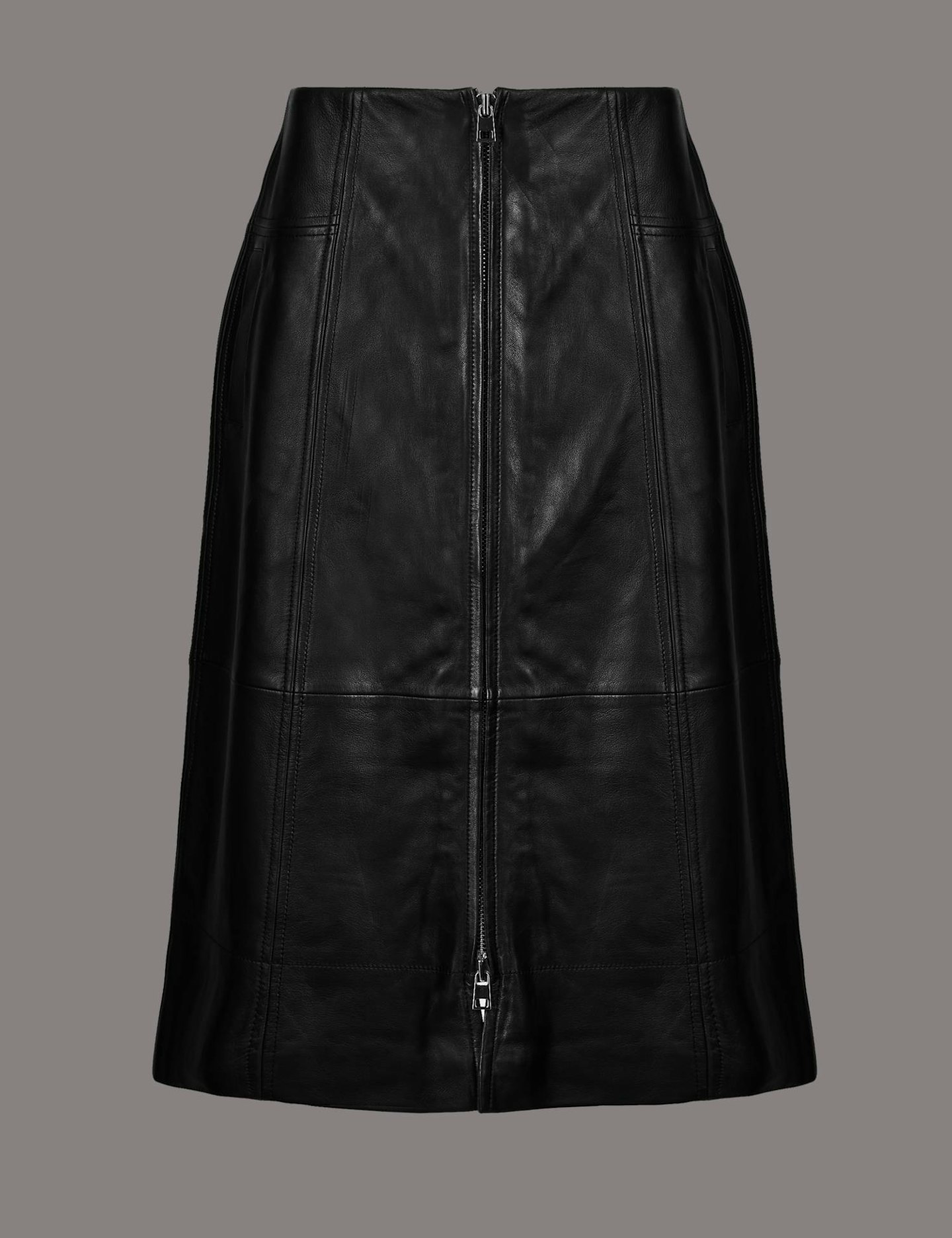 Autograph, Leather A-Line Midi Skirt, £199, Marks and Spencer