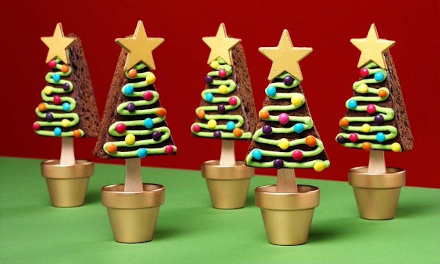 Christmas Tree Brownie Pops