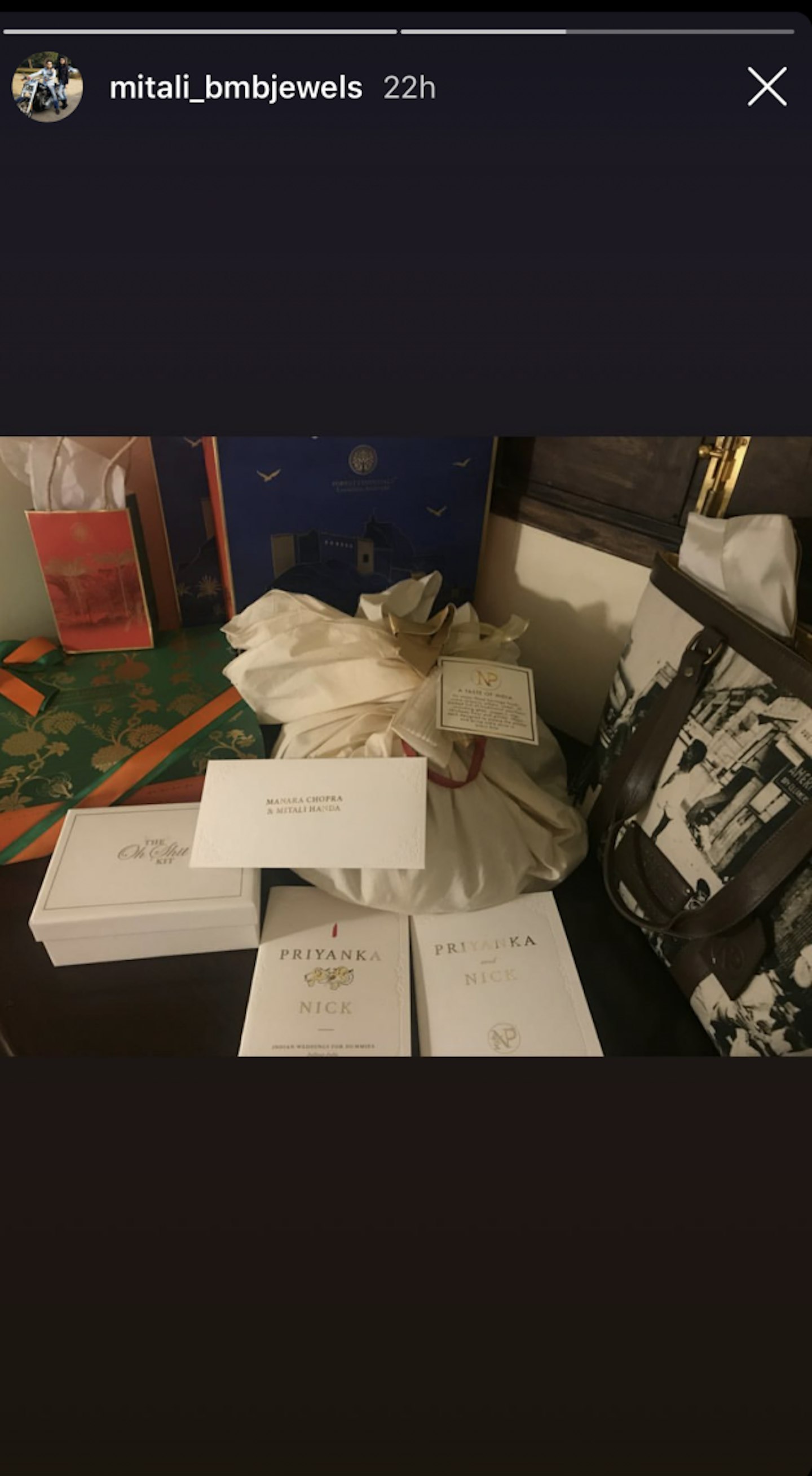 Bollywood stylist Mitali gave a sneak peek into the welcome bags from Priyanka and Nick