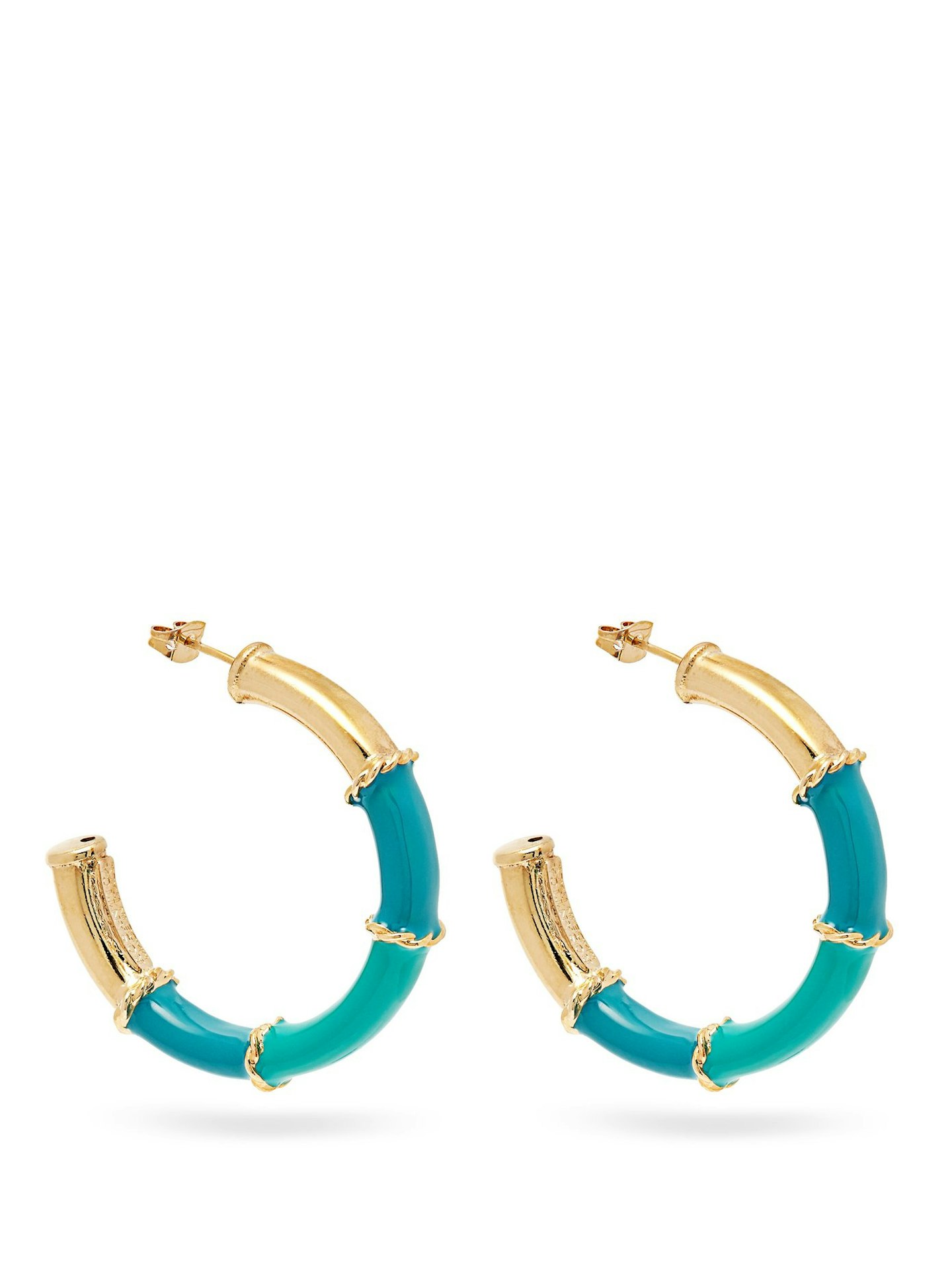 Rosantica By Michela Panero, Enamelled Hoop Earrings