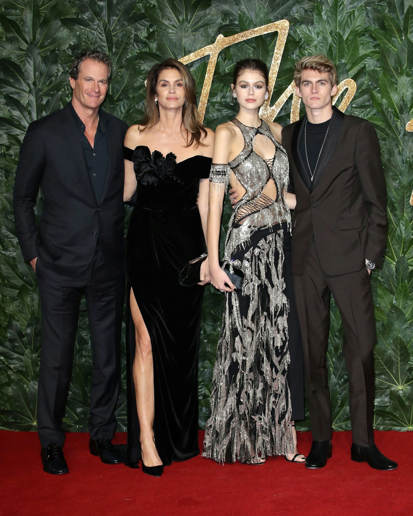 Randy Gerber, Cindy Crawford, Kaia Gerber and Presley Gerber at The Fashion Awards 2018