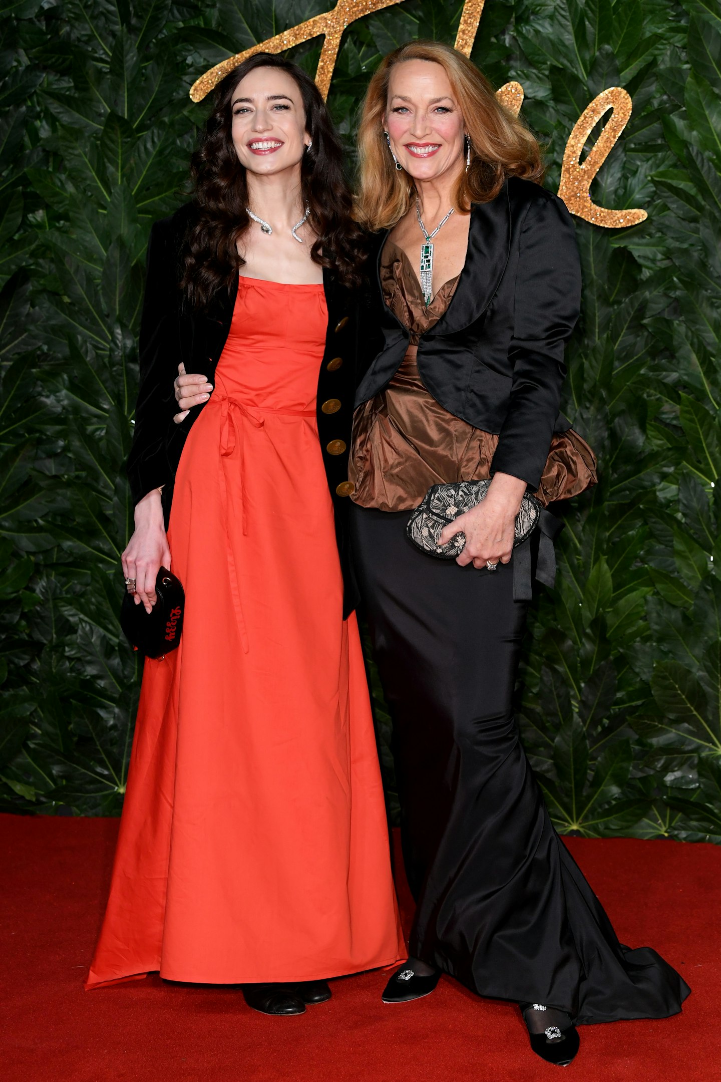 Lizzy Jagger and Jerry Hall at The Fashion Awards 2018