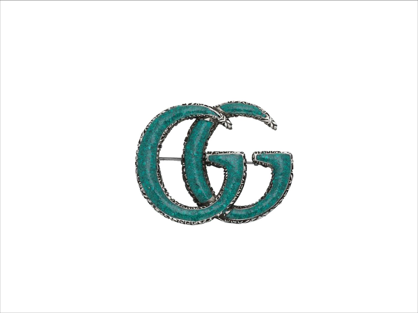 Silver Plated Double G Brooch from Gucci