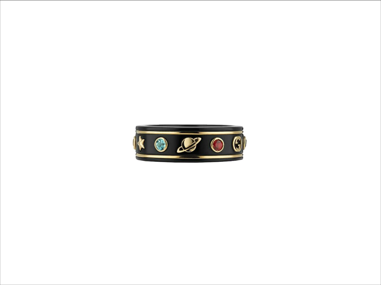 Gold Icon Ring With Stones from Gucci