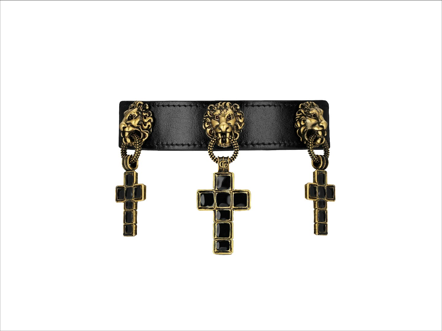 Leather Necklace With Cross Pendants from Gucci