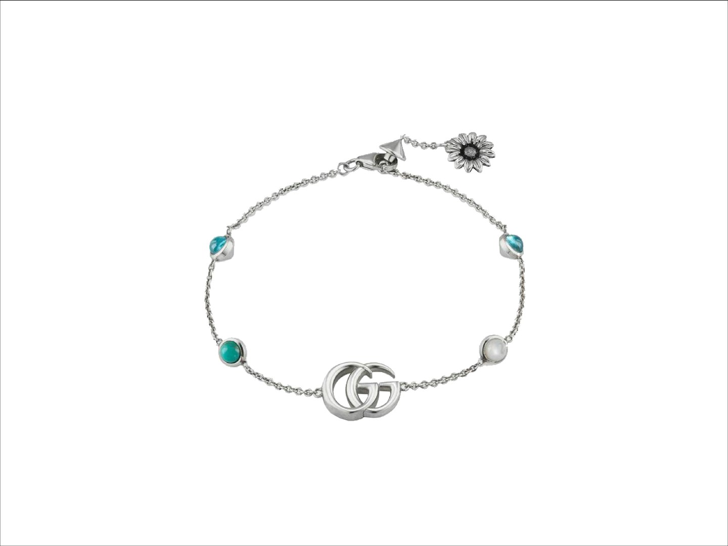 Silver Bracelet With Flower And Double G from Gucci