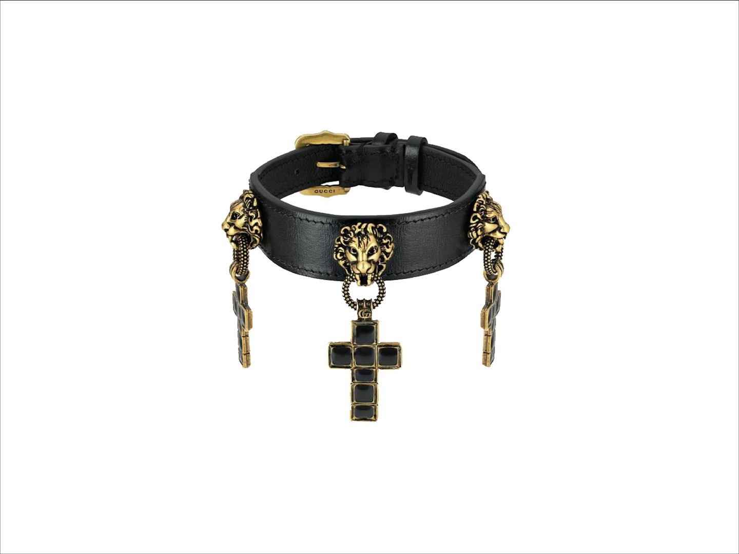 Leather Bracelet With Cross Pendants from Gucci