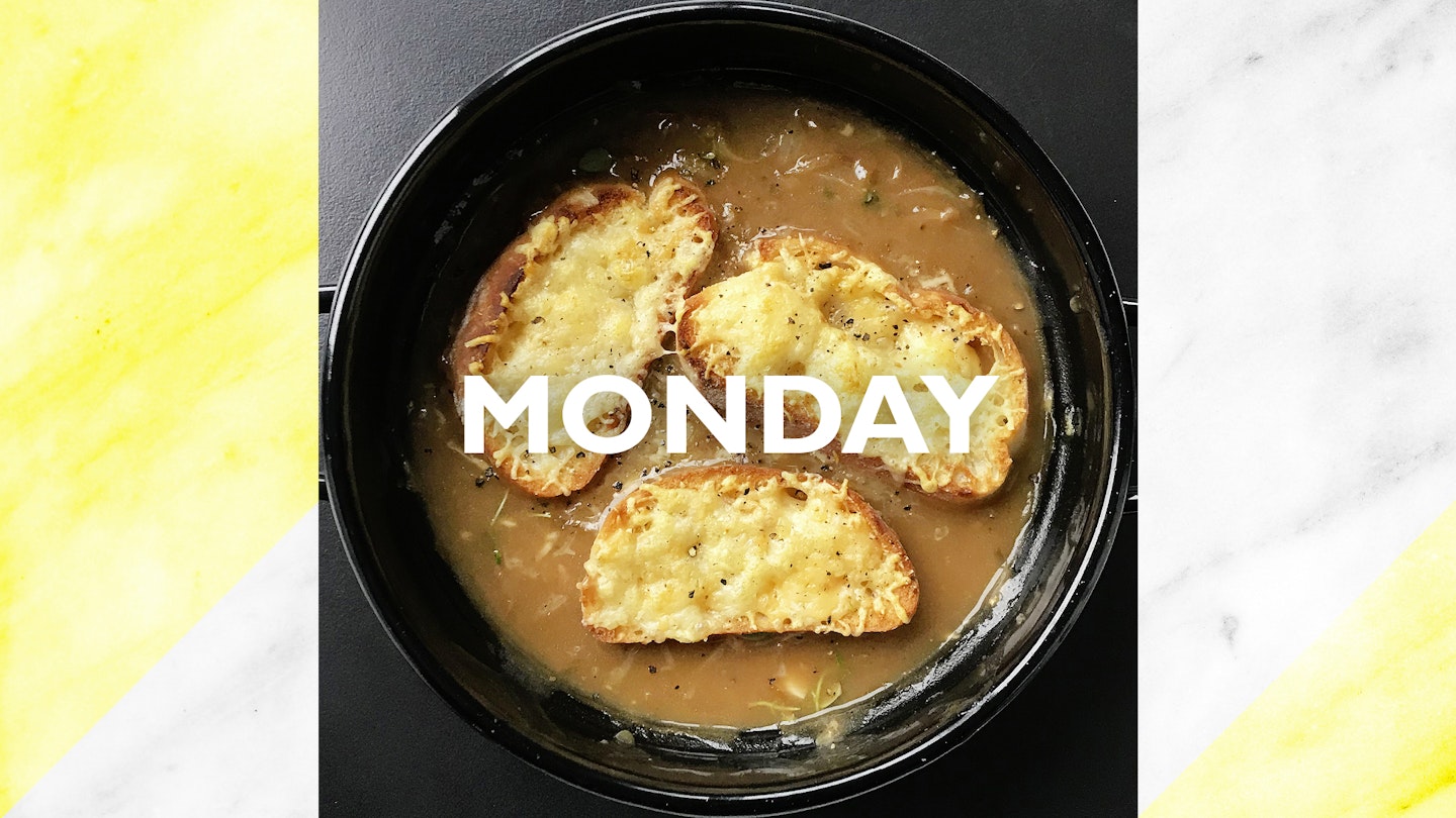 Monday – French Onion Soup & Gruyere Crouton, 40 mins