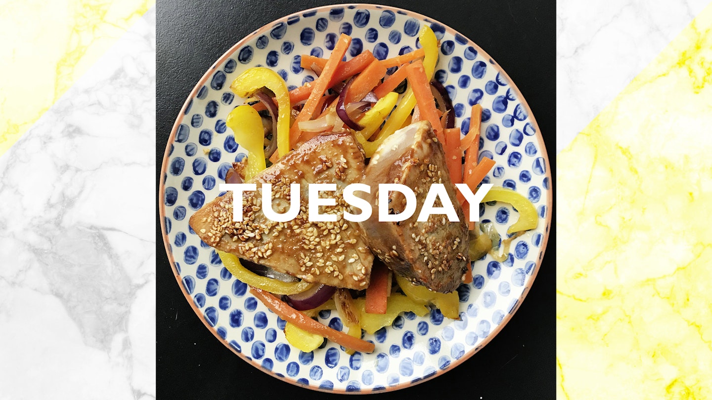 Tuesday – Sesame Glazed Tuna Stir Fry, 15 mins 