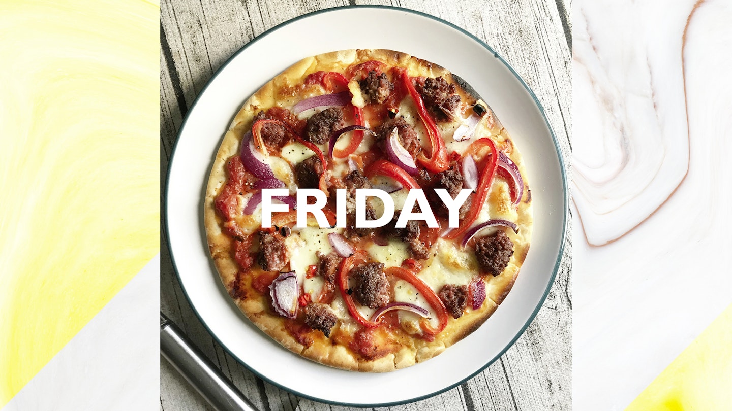 Friday – Sloppy Joe Pizzas, 15 mins 