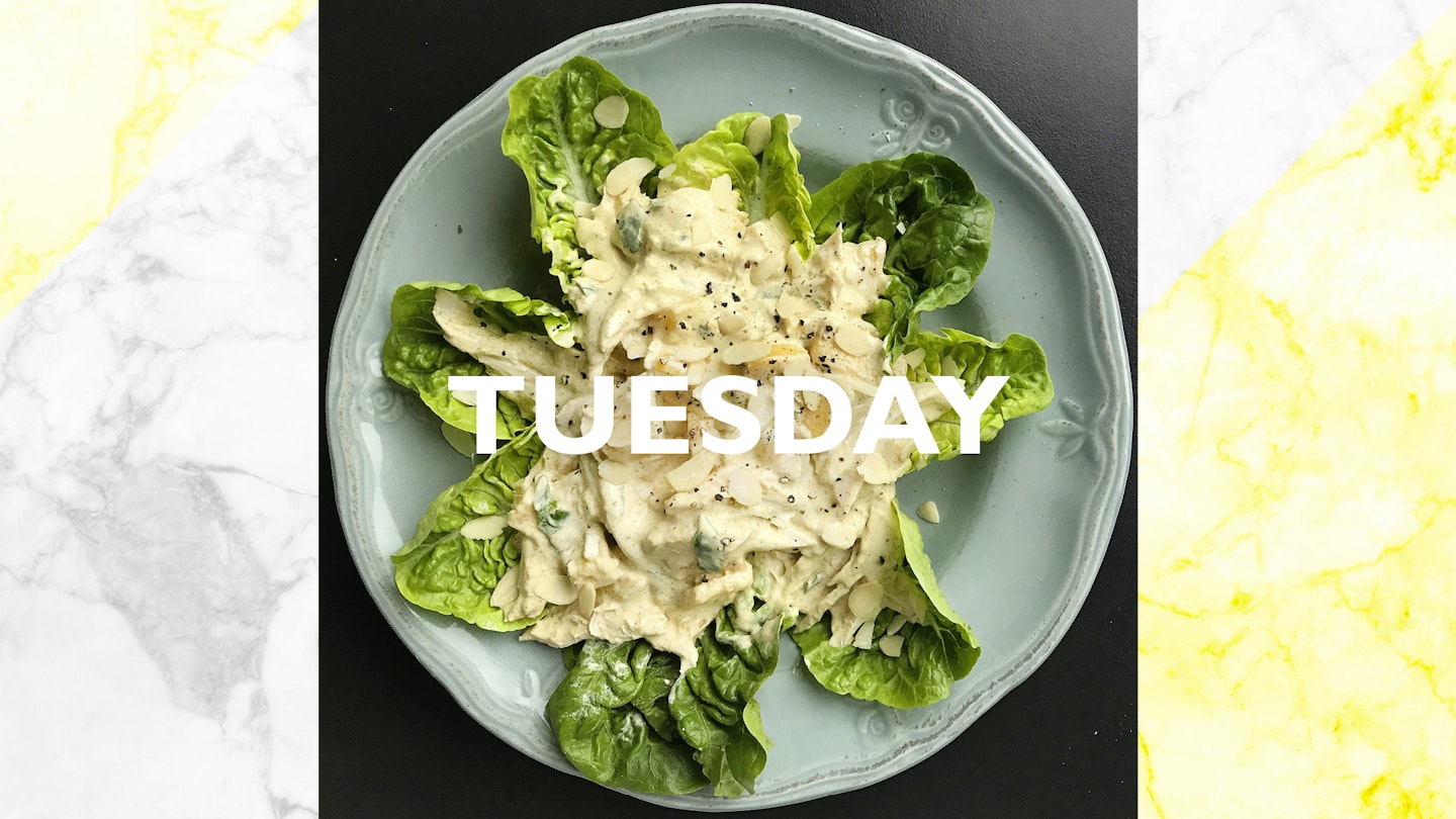 Tuesday – Coronation turkey salad, 5 mins