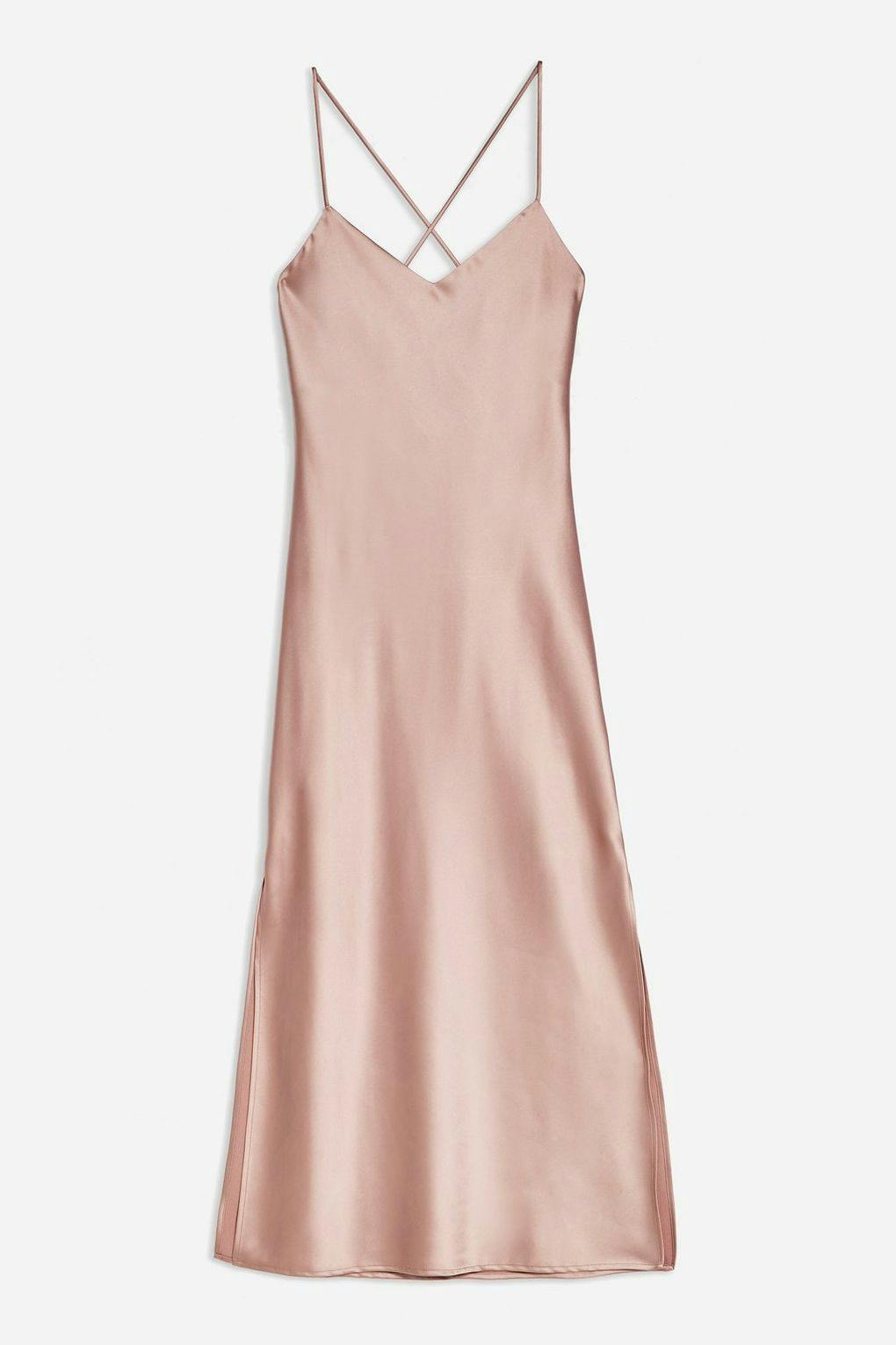 Plain satin slip deals dress topshop