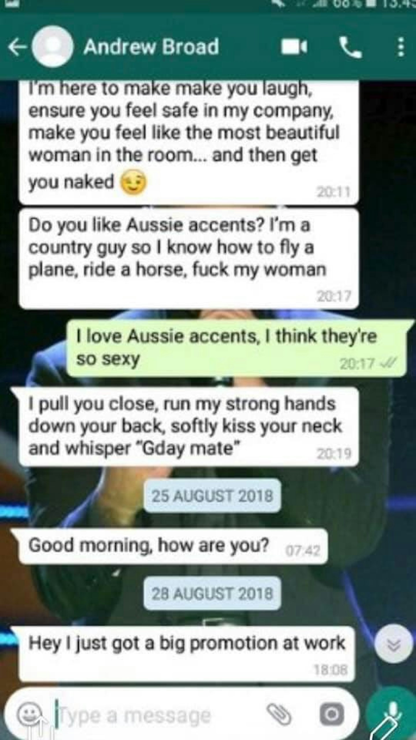 Australian MP Andrew Broad Whatsapp Screenshot