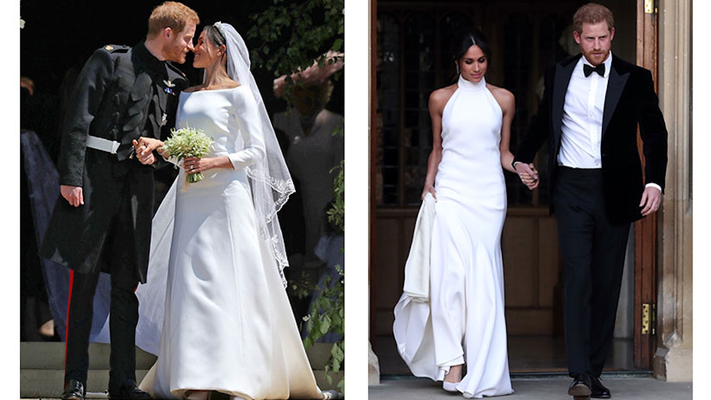 two wedding dress trend meghan markle duchess of sussex