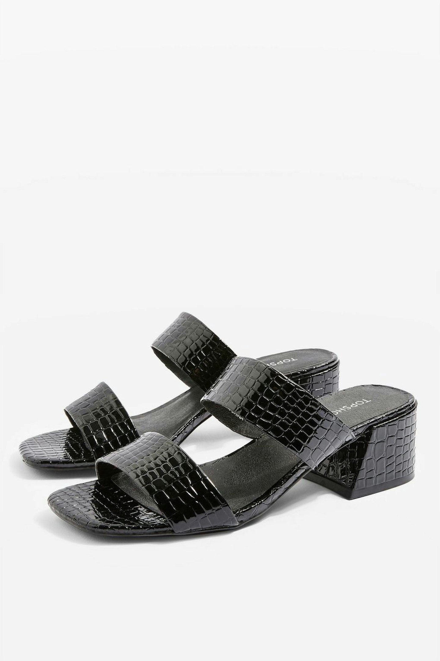 Topshop, Crocodile Effect Two Part Mules
