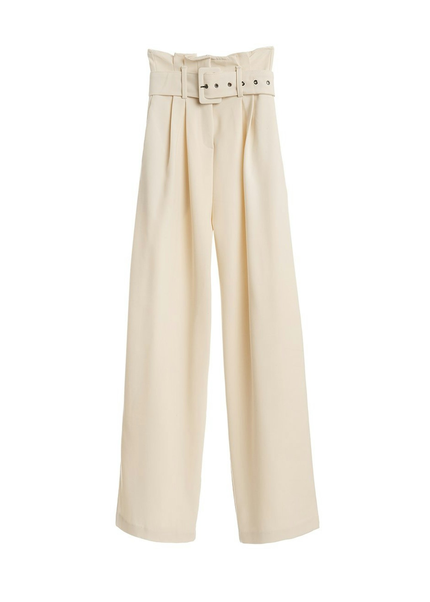 The Frankie Shop, Cream Wide-Leg Belted Pants